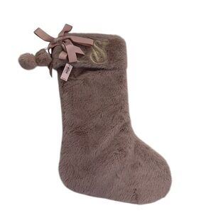 Victoria’s Secret Mauve Pink Faux Fur Christmas Stocking New